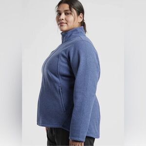 Athleta Stroll Fleece Full Zipped Blue Jacket size 2x.